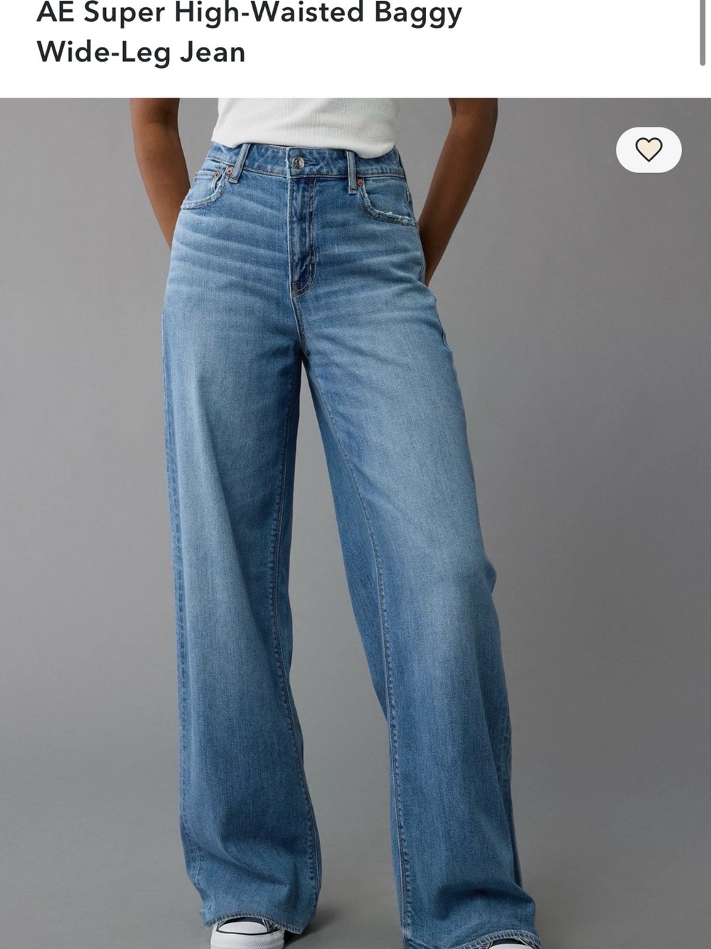 American Eagle Super High Waisted Baggy Wide Leg Jean